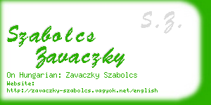 szabolcs zavaczky business card